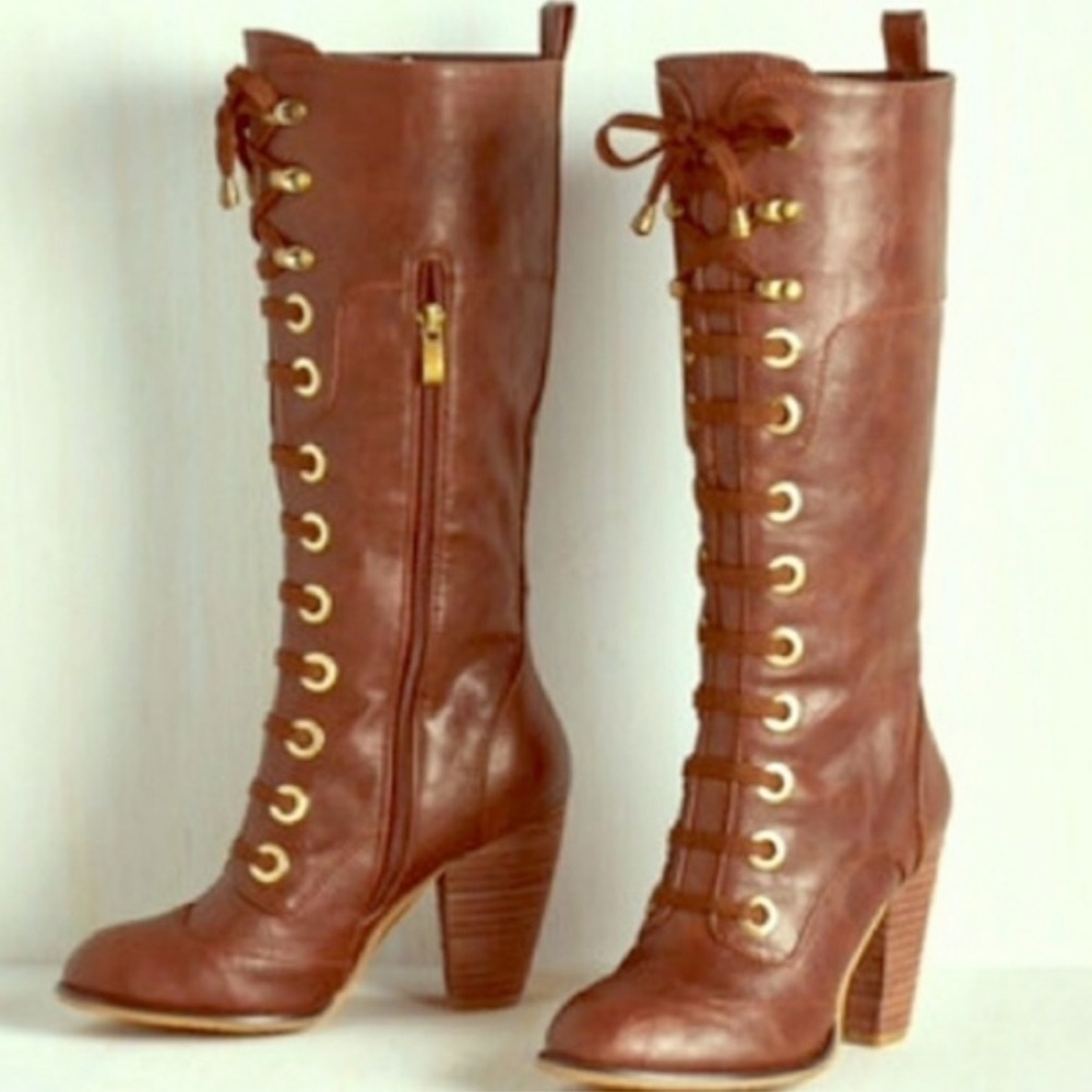 ModCloth Lace Up Knee Boot Reductress 10